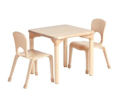 China Eco-friengly XIHA Kids Table and Chair Set Wooden 4 Chairs and 1 Table for School Furniture Kindergarten Furniture for sale