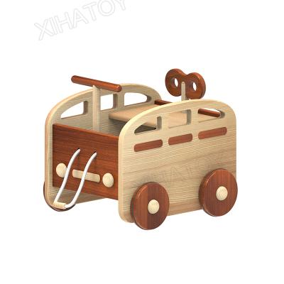 China Montessori materials; for Sale XIHA Multifunctional Baby Activity Walker Push Car Kids Play Wooden Push Walker Double Kids Play Walker for sale