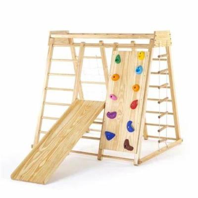 China New Sale Eco-Friendly Kids Climbing Pickler Climber Outdoor Indoor Playground Wooden Frame With Slide for sale