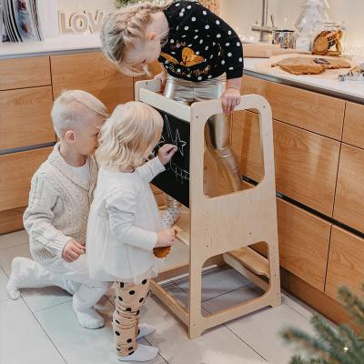 China (Height)Adjustable Kids Wooden Child Learning Tower Bamboo Step Stools Kids Study Tower For Toddlers Kids Step Viable Kitchen Helper for sale