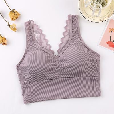 China One-Piece Wholesale no steel ring fitness breathable hollow seamless sports bra for women for sale