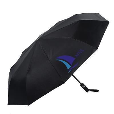 China American Style 2023 umbrella 24 Inch 10 Ribs Custom Automatic Windproof 3 Folding Umbrella With Logo Print for sale