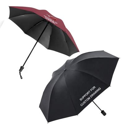 China American Style 24 inch manual open promotional custom logo windproof branded fold umbrella with logo for sale