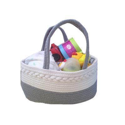 China 100% Multi-Function Portable Baby Storage Baby Baskets Nursery Rope Goal Basket Changing Diaper Caddy Organizer for sale