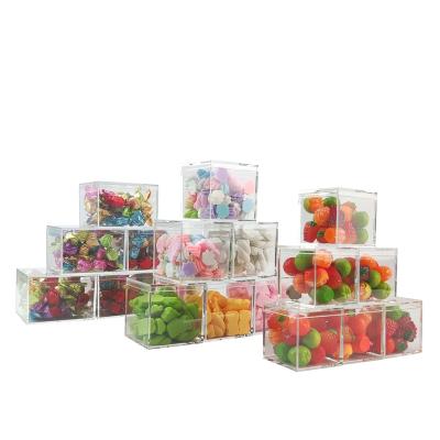 China Square Crystal Clear Acrylic Cube Jewelry Organizer Box 5 Sided Jewelry Display Show In Recyclable Storage Case for sale