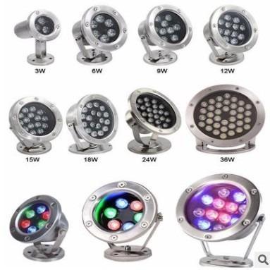 China Hotel ip68 3w6w9w12w18w24w36 watts RGB color changing flood lamp spot lights pool pond lights led underwater light for sale