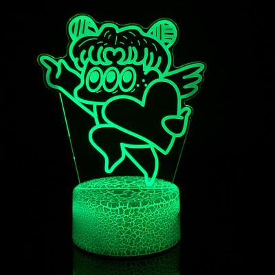 China Contemporary Night Light Acrylic Switch 16 Colors USB Base Led 3d Lamp Optical Illusion Lamp 7 Colors for sale