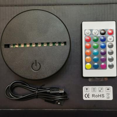 China Wholesale Touch 3D LED Screw Lamp Base Light Factory ABS Night Light Remote Control Base for sale