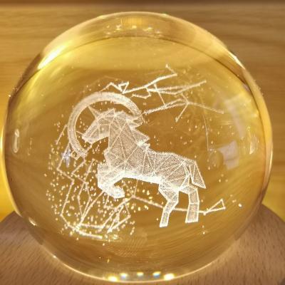 China China Unicorn Lamp Music Ball Music Ball Crystal Ball Crestal Music Box Rotating Wooden Night Light for sale