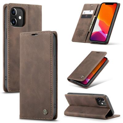 China Retro PU Leather CaseMe For Samsung S20 Note 20 5G A41 A31 A70 A50 A71 A51 Case Credit Card Leather For iPhone 12 Phone Case Flip Cover Wallet for sale