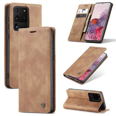 China Wallet Case For Samsung Galaxy S20 CaseMe A71 A81 A52 Wallet Leather Case With 2 Card 1 Strong Automatic Narrow Magnetic Magnetic Flip Leather Case Stand For Samsung for sale