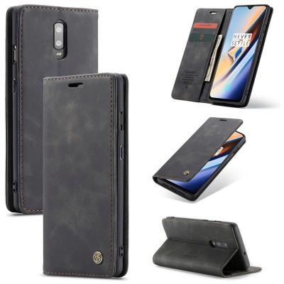 China Retro CaseMe PU Leather Cover Cases Card Slots Leather Case Flip Wallet Phone Case For Oneplus 7 pro For Oneplus 7 for sale