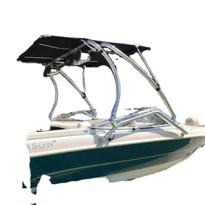 China Over Tower Design To Allow Freer Space OTB76 Stainless Steel Over Top Wakeboard Tower Bimini Boat Bimini Top Black Canvas for sale