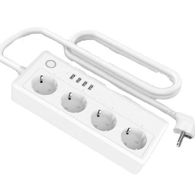 China Alexa Echo Google Home Controlled Smart EU Power Strip wifi enabled socket with 5V 3.1A USB Plug Socket Alexa Google Home Tuya Smart Life Remote APP 16A for sale