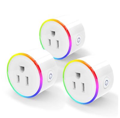 China LED Light Adjustable Colorful Wifi Signage RGB Smart Plug With RGB Led Dimmable For Smart Timer Switch Socket Google Alexa Echo Tuya Life App Smart Remote Access children for sale