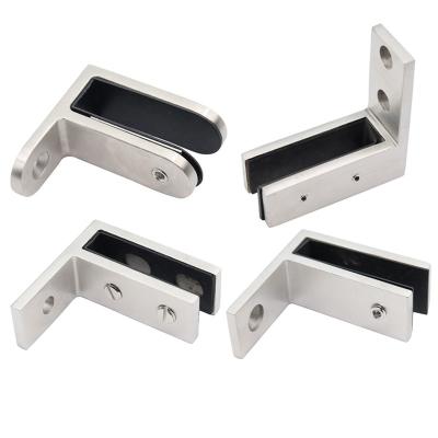 China Modern Satin 316 Stainless Steel Pool Barrier 90 Degree Wall Clamp Connector for sale