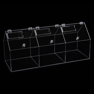 China Sustainable Custom Clear Acrylic Candy Cube Box Bulk Dried Food Cookies Presentation Canister Storage Organizer for sale