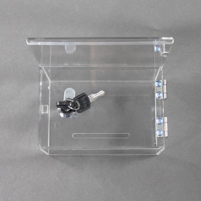 China Eco-friendly Custom Clear Acrylic Gift Charity Coins Cash Donation Box Presentation Boxes With Key Lock for sale