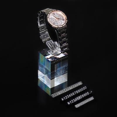 China Transparent Acrylic Watch Display Base Cube Stand Watch Stand for sale