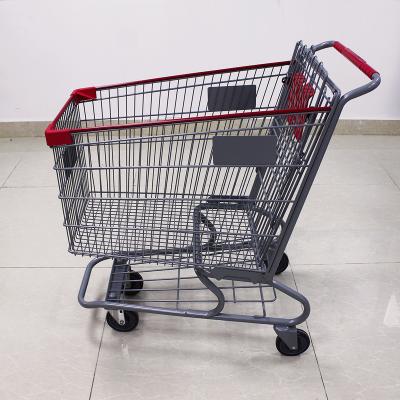 China Durable American Style USA Supermarket Metal Shopping Trolley Trolley 4 Wheel Shopping Trolley for sale