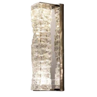 China Modern Design Luxury Indoor Decor Crystal Lamp for Living Room Bedside Dining Room Aisle Modern LED Crystal Wall Lights for sale