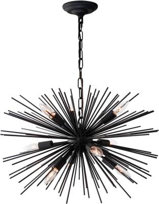 China Modern Black Classic Candle Ceiling Tube Metal Branches Light Fixture Wrought Iron Farmhouse Chandelier Pendant Kitchen Island for sale