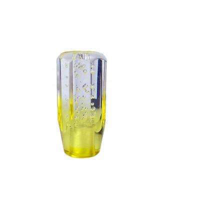 China Automotive parts white and yellow two-color straight octagonal acrylic square gear knob modification car bubble shift head shift lever crystal cove for sale