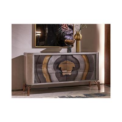 China Luxury Quality Appropriate Price Guaranteed Top Luxury Marble Wooden Sideboard for sale