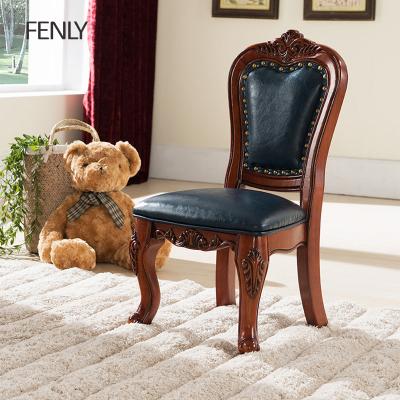 China European-style solid wood leather small children's chair small house leather small children's chair dining stool for sale