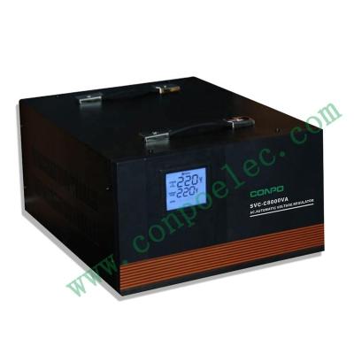 China SVC SVC-C8000VA Single Phase AC Voltage Stabilizer AVR 220V/110VAC Servo Motor LCD Display High Accuracy for sale