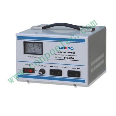 China SVC SVC-500VA (Single Phase Servo Motor New) 0.5KVA (New) Automatic Servo Motor AC Voltage Regulator AVR 220V/110V, CE RoHS for sale