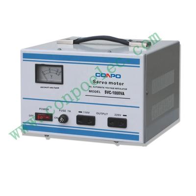 China SVC-1000VA/1500VA Single Phase Servo Motor AC Voltage Stabilizer New) 0.5KVA/1KVA Automatic Regulator AVR 220/110VAC, CE RoHS for sale