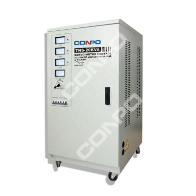 China TNS TNS-20KVA Three Phase AC Voltage Regulator AVR 380V/400VAC 380V/400VAC,220V/230VAC Servo Motor Type Automatic Stabilizer for sale