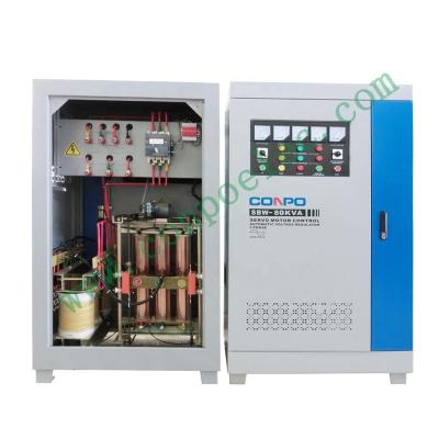 China 3Phase Voltage Regulator SBW SBW-80KVA Servo Motor Automatic Stabilizer AVR Estabilizador de voltaje 220/380/400/415VAC for sale