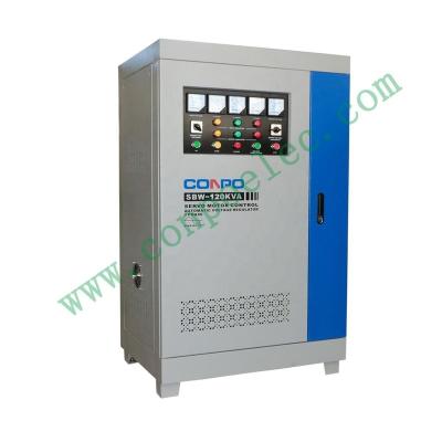 China SBW SBW-120KVA Three Phase Automatic Voltage Regulator Stabilizer Servo Motor Type AVR Estabilizador de voltaje 220V/380V/400VAC for sale