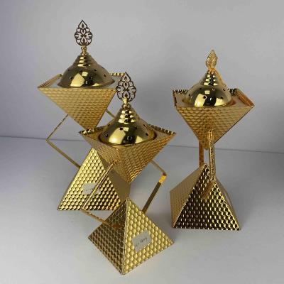 China New Middle Eastern Style Metal Censer 3 Sizes Gold Censer Custom Arabic For Home Use for sale