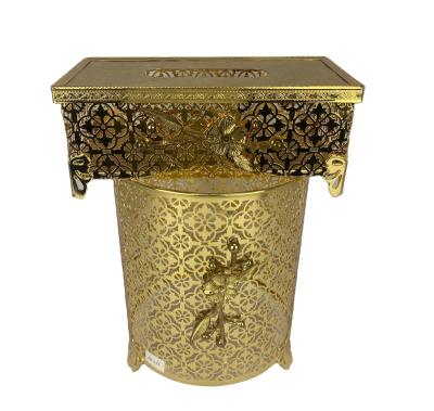 China Durable Wooden Bathroom Decor Box Toilet Paper Holder Tank Canned Storage Basket with Waste Bin for Bathroom Kitchen Table Countertop for sale