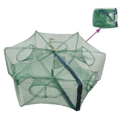 China Easy Use Monofilament Hexagon 6 Hole Cage Crab Fishing Net for sale