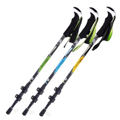 China 3 Sections Telescopic and Adjustable EVA Alpenstock Extends Carbon Rod Telescopic Walking Stick Length 135cm for sale