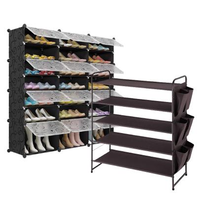 China Portable Modern Plastic Detachable Folding Cabinet Furniture Shoe Shelving Storage for sale