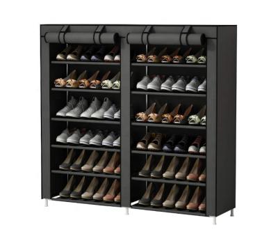 China Free Standing Shoe (Height) Adjustable Portable Shoe Rack Storage Organizer With Non-Woven Fabric Cover for sale