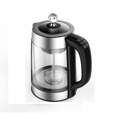 China 360 Degree Kitchen Appliances 220V 1.7L Digital Control Low Rotation Home Electric Glass Kettle for sale