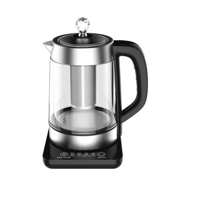 China Low Rotation Glass Kettle 1.7L 360 Degree Electric Glass Tea Maker Electris Tea Maker Glass Pot and Tea Maker for sale