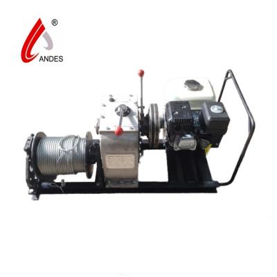 China Gasoline Engine Powered Ton Belt Driven Gasoline Engine Powered 3 Line Multifunctional Lifting Rope Puller Drum Winch (Electric Power Construction Traction Honda/Yamaha Engine Can Be Matched) for sale