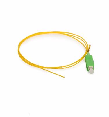 China PVC LSZH FTTH Fiber Optic SC APC Single Mode Ethernet Pigtail 0.9/2.0/3.0mm for sale