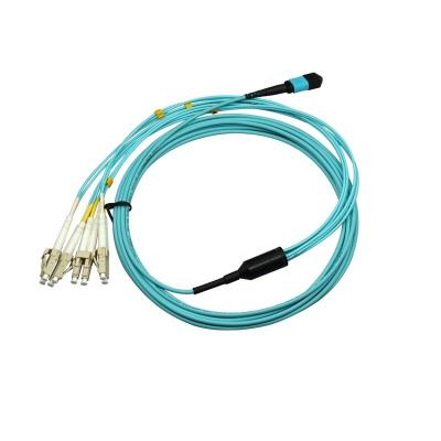 China OM4 OM3 Aerial Fiber Optic 8f 12Fiber Burst MTP-LC mpo-LC Optical Patch Cord for sale