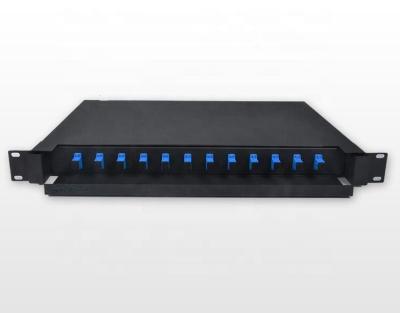 China FTTH FTTB FTTX Network Rack Mount Slide 19 Inch 24 Port Fiber Optic Patch Panel ODF for sale