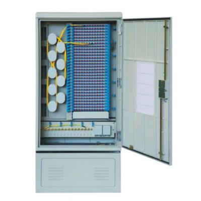 China FTTH FTTB FTTX Network Good Quality Single Door Fiber 144cores Indoor/Outdoor ODF Cross Rack Stainless Fiber Optic Cabinet for sale