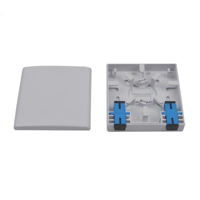 China FTTH FTTB FTTX Mini Network Faceplate ABS Material Ftth 2Core Indoor Desktop Box for sale