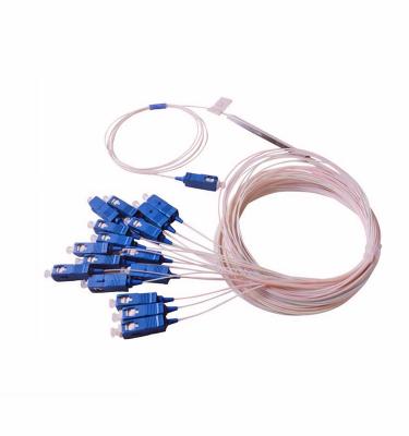 China Steel Module 1x16 Fiber Optic Cable 16 Way Mini PLC Splitter Tube PLC Optic Splitter for sale